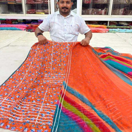 reddish rajputi poshak by marudhar handloom